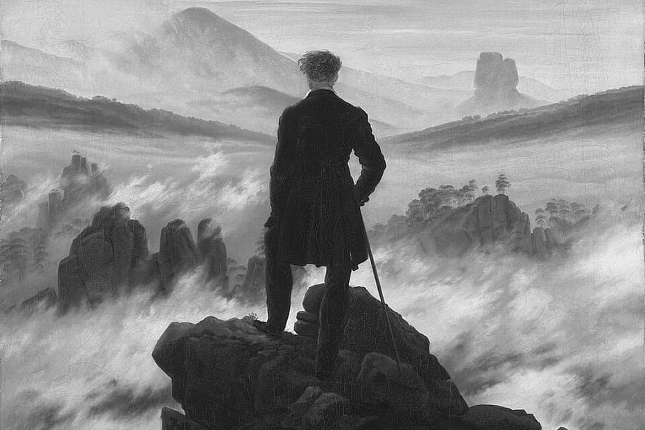 WordPress Theme Vergleich – 20 Jahre Erfahrung – Caspar David Friedrich :Der Wanderer über dem Nebelmeer